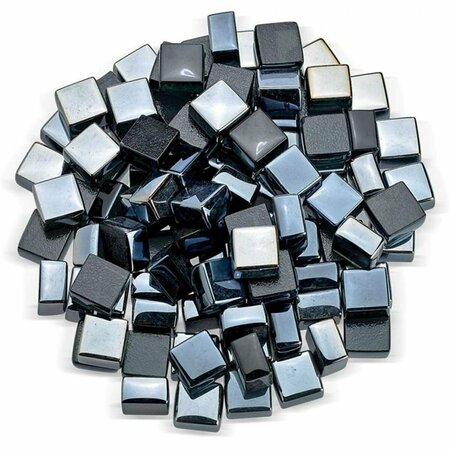 MARQUEE PROTECTION 0.5 in. Black Luster 2.0 Cube Fire Pit Glass - 10 lbs MA2838102